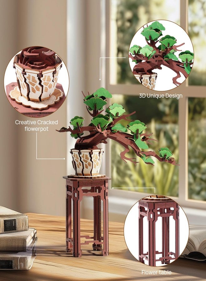Wowood 3D Wooden Puzzle for Adults - Evergreen Pine Bonsai, DIY Wood Model Kit, Creative Craft Kit, Unique Gift and Home Decor for Nature Lovers (115PCS) - Image 3